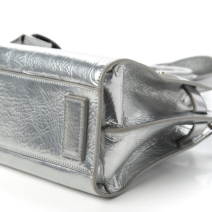 Saint Laurent Metallic Crinkled Calfskin Nano Supple Sac De Jour Silver 7 of 11