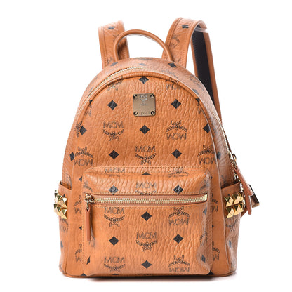 MCM Visetos Side Stud Mini Stark Backpack Cognac 1 of 10