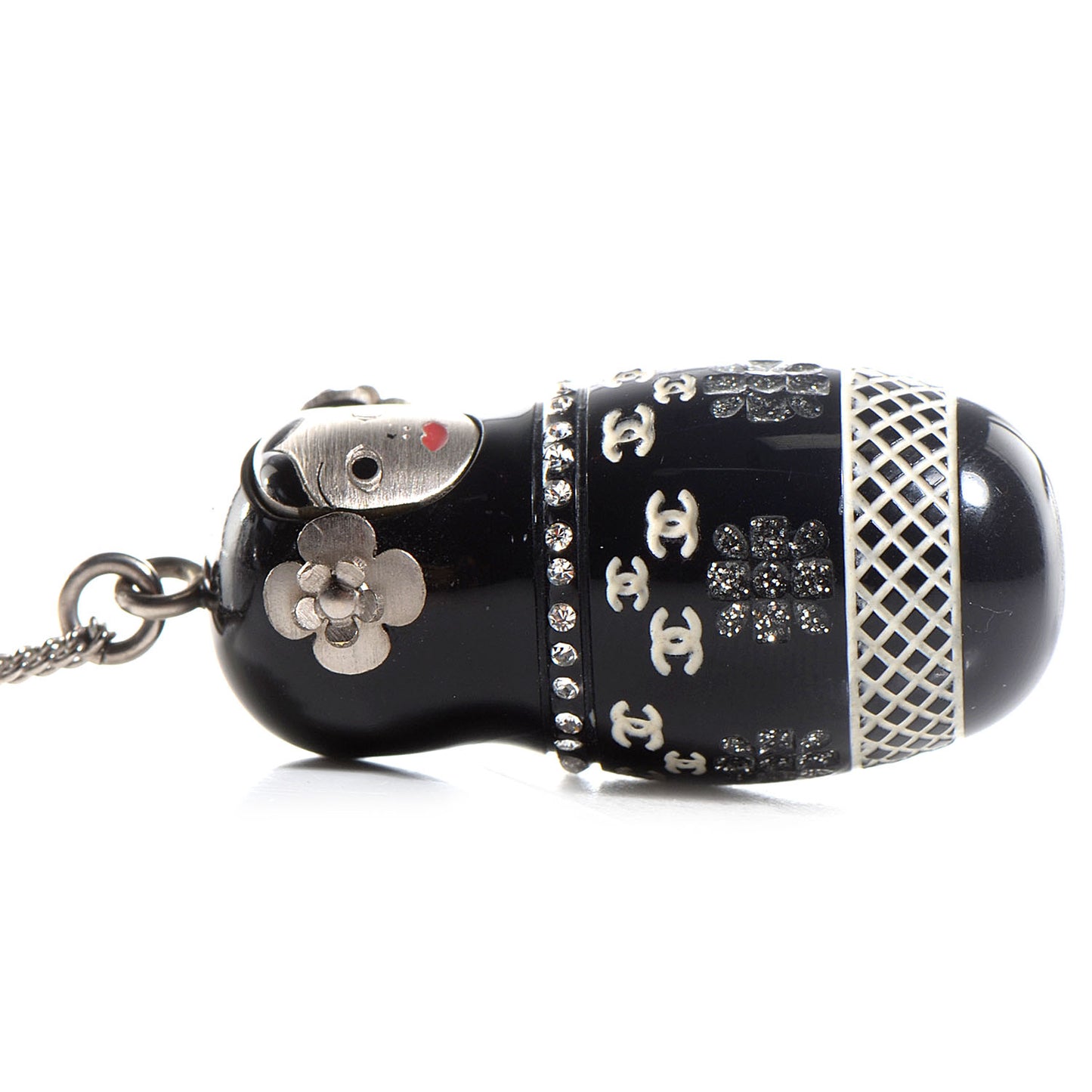 Resin Matryoshka Russian Doll Necklace Black