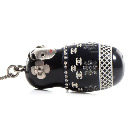 Chanel Resin Matryoshka Russian Doll Necklace Black 4 of 6