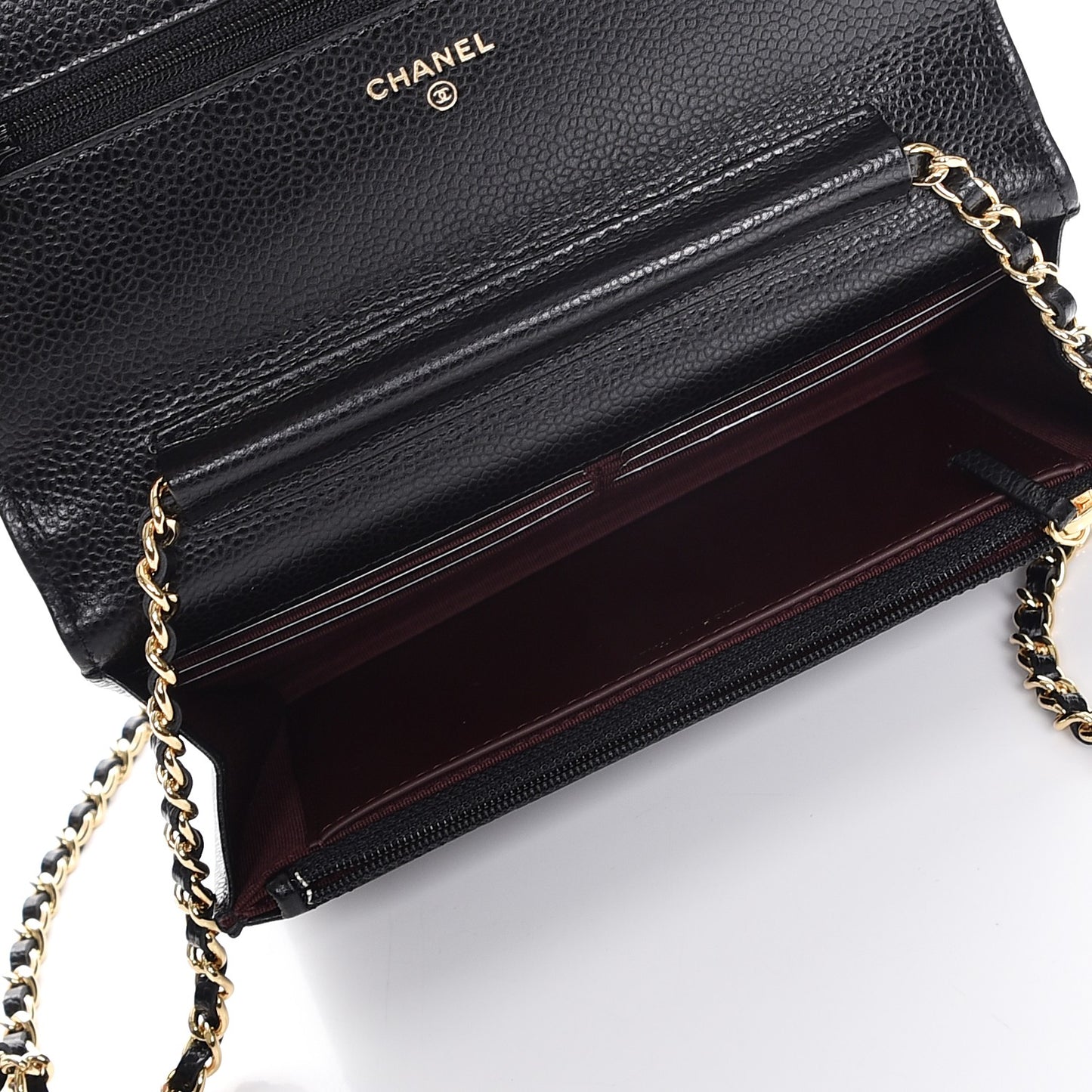 Caviar Quilted Wallet On Chain WOC Black