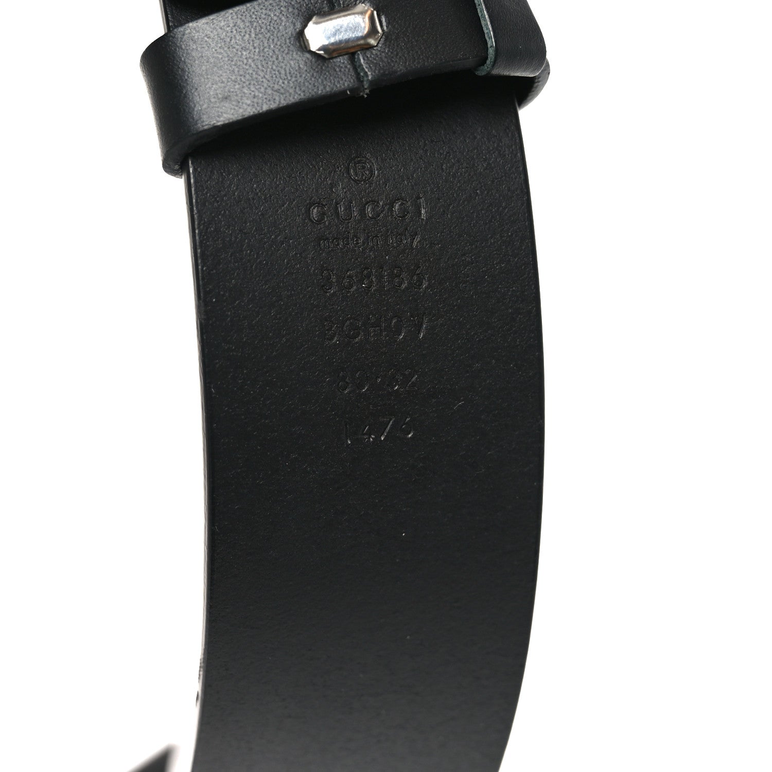Gucci Selleria Calfskin Monochrome Interlocking G 37mm Belt 80 32 Black 3 of 4