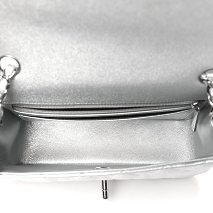 Chanel Metallic Lambskin Quilted Mini Rectangular Flap Silver 5 of 11