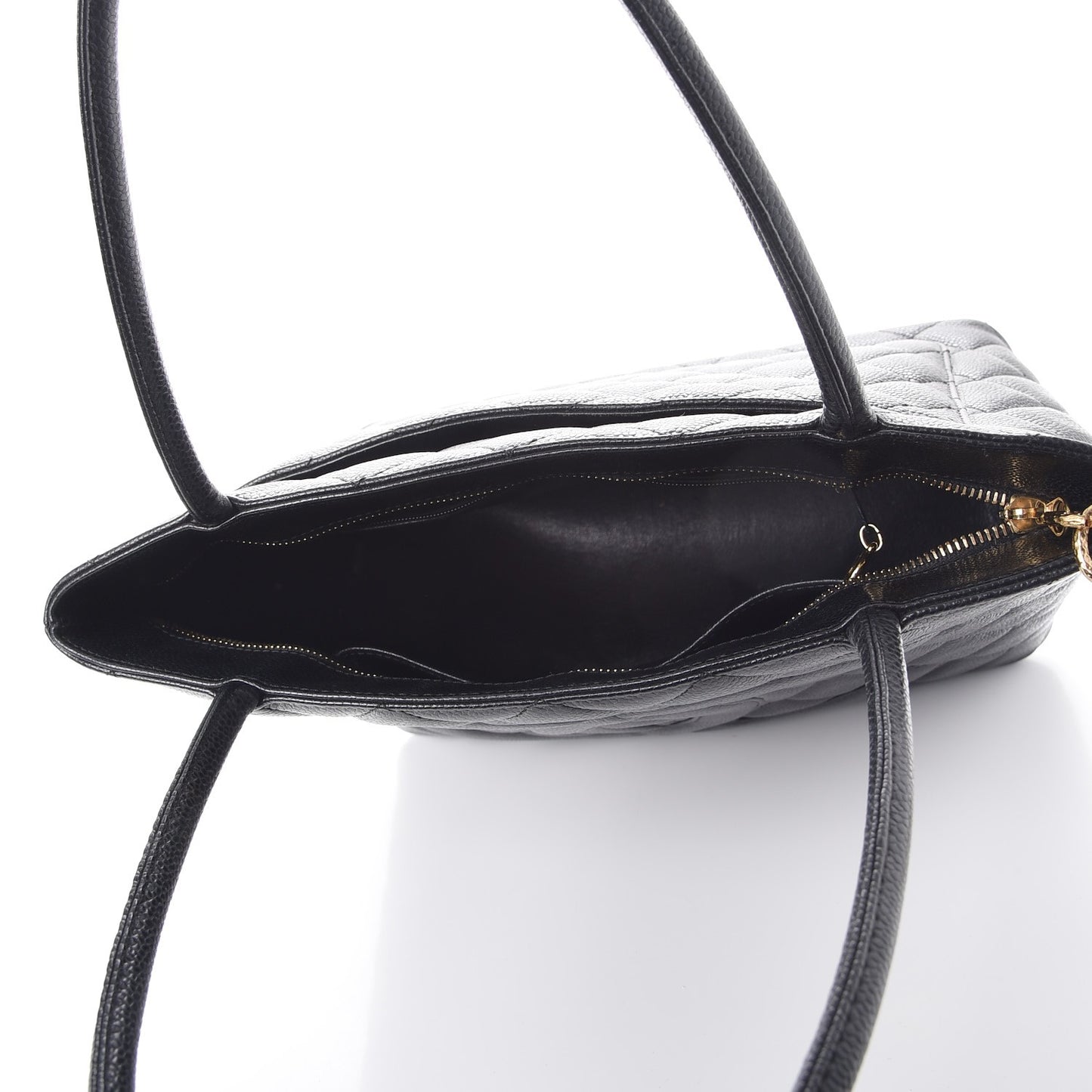 Caviar Quilted Medallion Tote Black