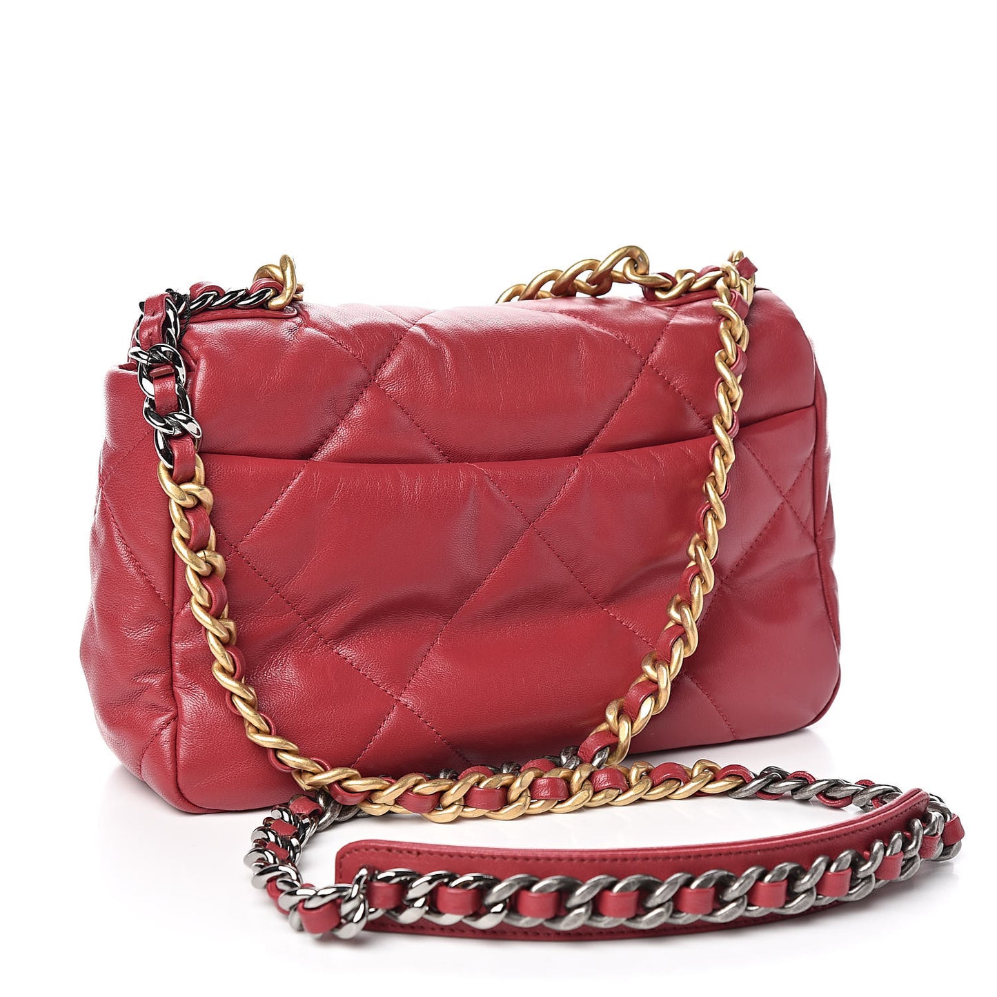 Lambskin Quilted Medium 19 Flap Dark Pink