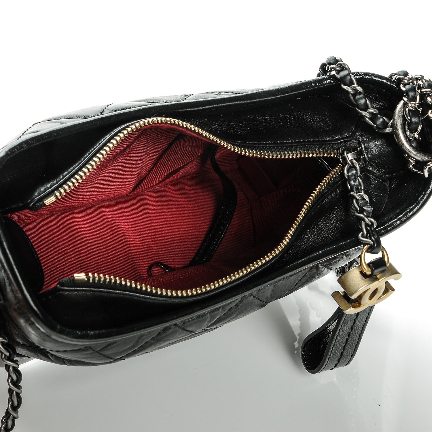 Chanel Aged Calfskin Quilted Small Gabrielle Hobo Black 5 of 7