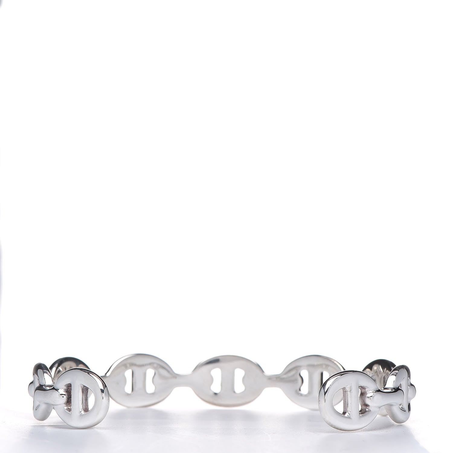 Hermes Sterling Silver MM Chaine d'Ancre Enchainee Cuff Bracelet ST 3 of 5