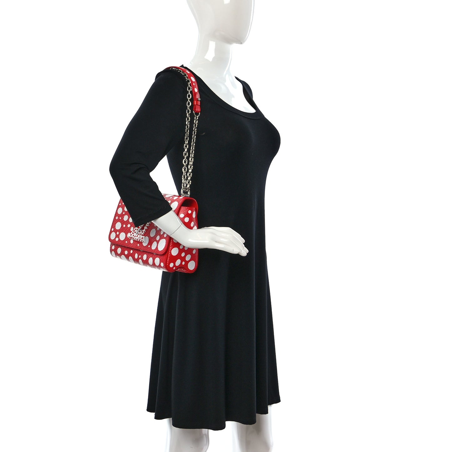 LV X YK Epi Infinity Dots Twist Shoulder Bag MM Red