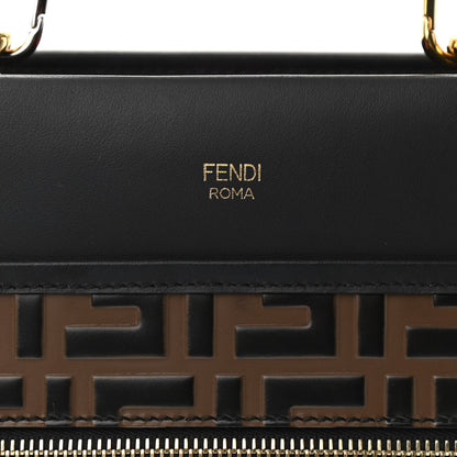Fendi Vitello Century F is Fendi FF 1974 Embossed Small Runaway Satchel Black Maya 7 of 9