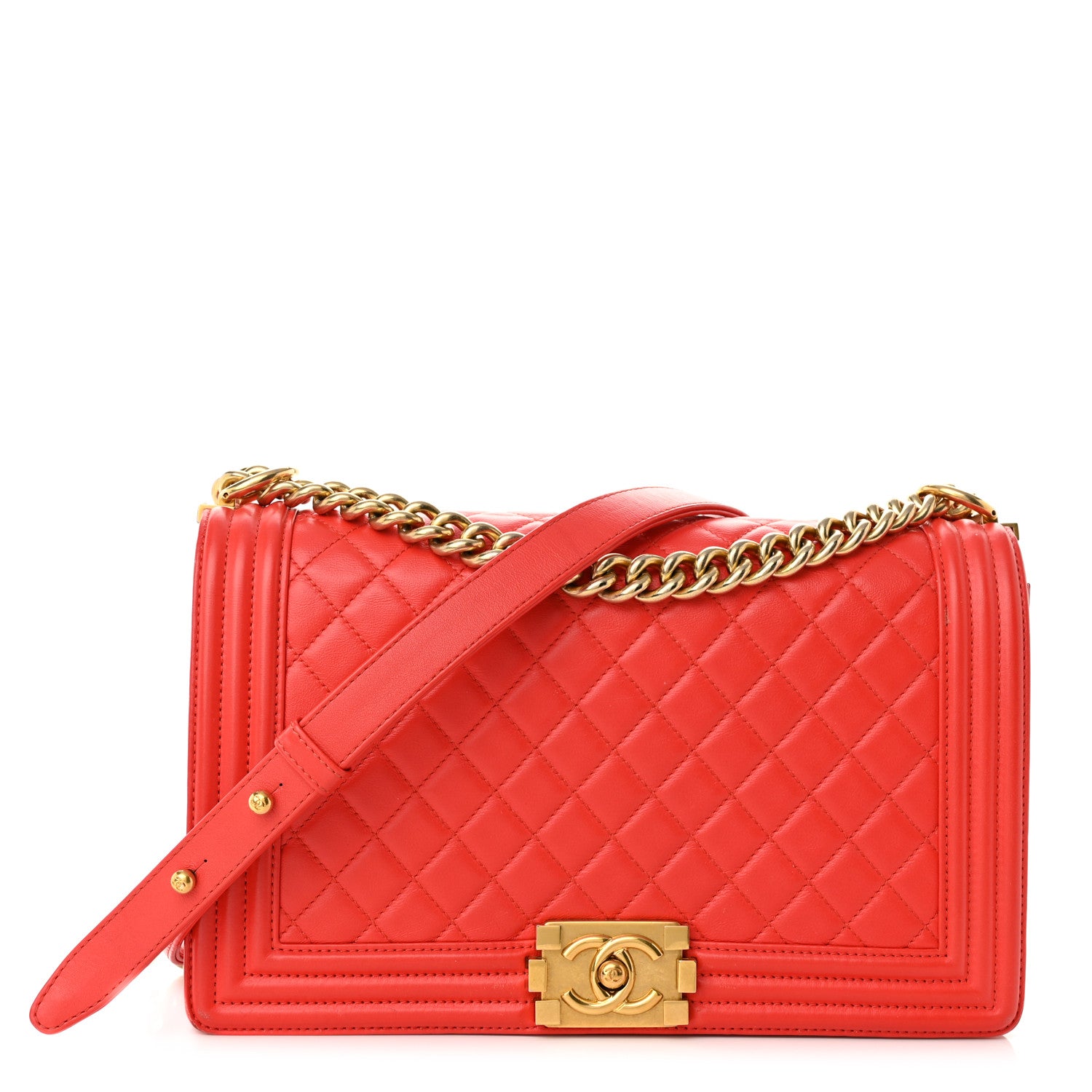 Chanel Calfskin Quilted New Medium Boy Flap Red 1 of 13