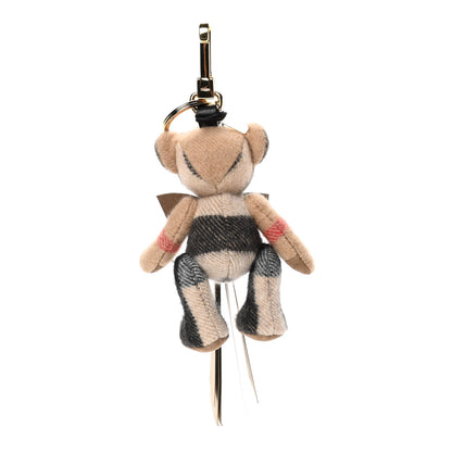 Burberry Cashmere Vintage Check Thomas Bear Bag Charm Camel 3 of 4