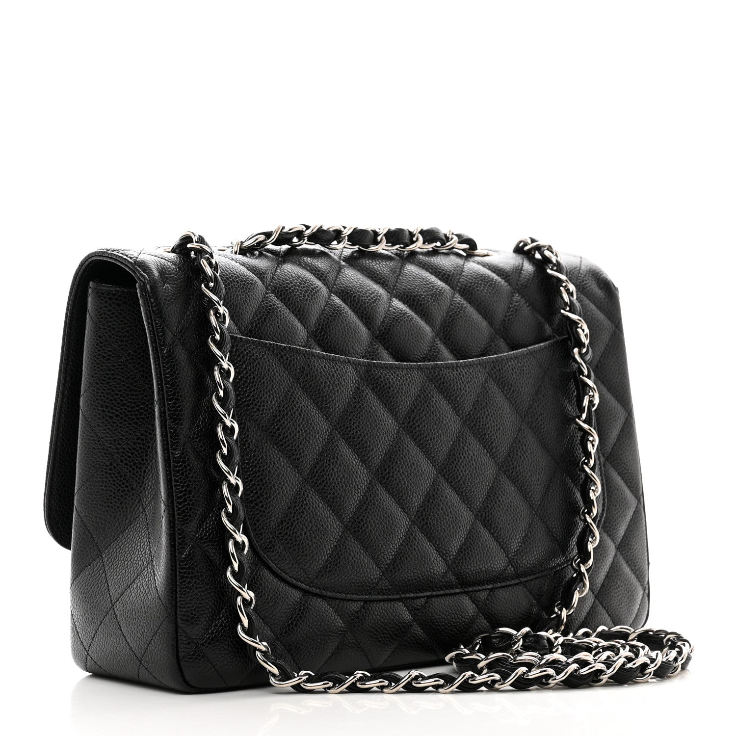 Chanel Caviar Quilted Jumbo Single Flap Black 3 of 12