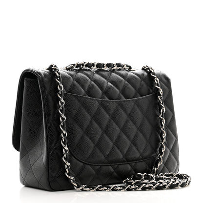Chanel Caviar Quilted Jumbo Single Flap Black 3 of 12