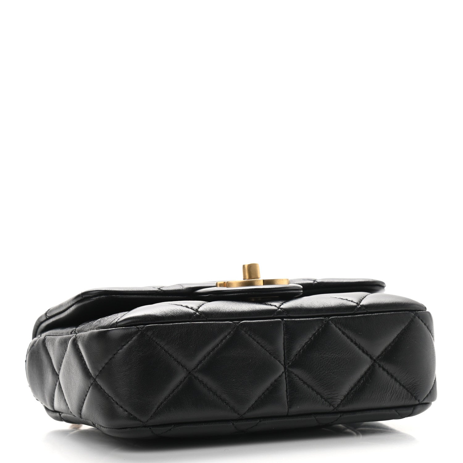 Chanel Lambskin Enamel Quilted Mini Pending CC Square Flap Black 4 of 9