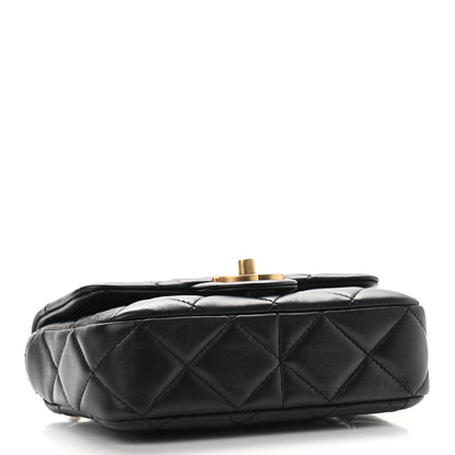 Chanel Lambskin Enamel Quilted Mini Pending CC Square Flap Black 4 of 9