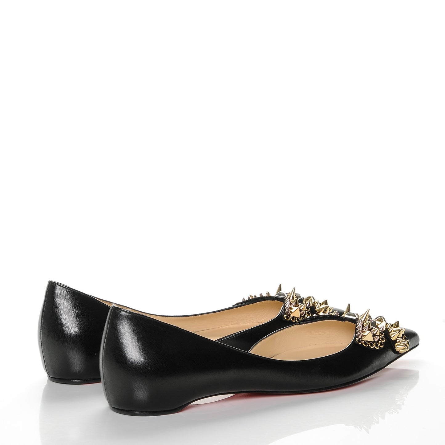 Nappa Farfaclou Spike Flats 39.5 Black