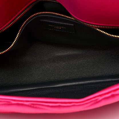 Saint Laurent Satin Quilted Sade Puffer Envelope Clutch Bubblegum 5 of 8