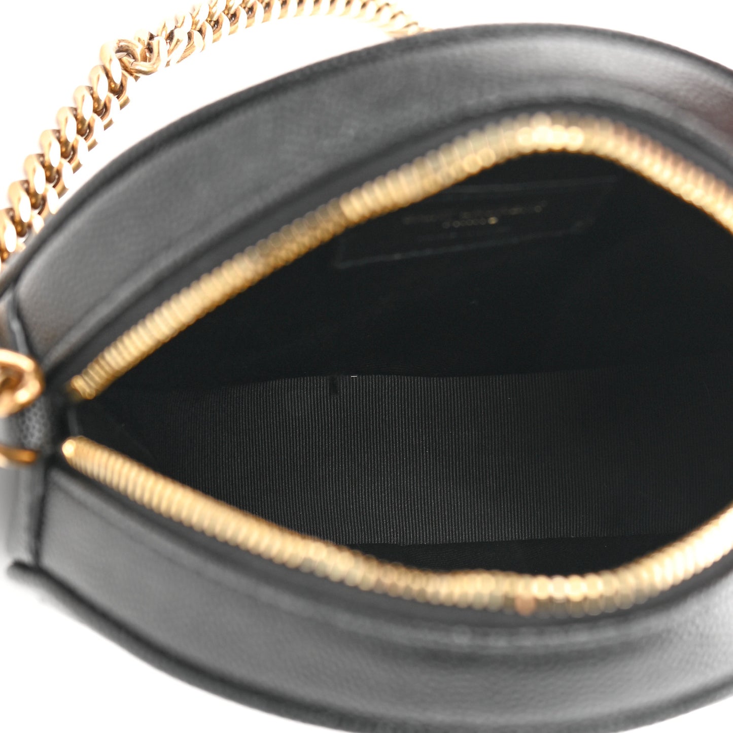 Grain De Poudre Matelasse Chevron Quilted Round Vinyle Camera Bag Black