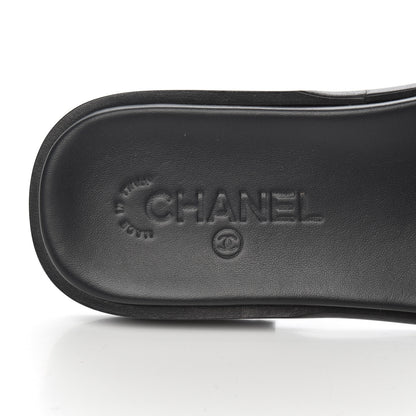 Chanel Patent Calfskin CC Slip On Mules 38 Black 6 of 11