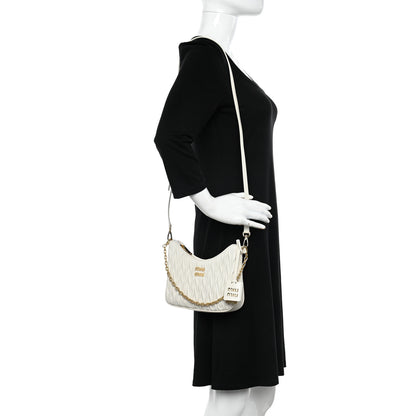 Miu Miu Nappa Matelasse Shoulder Bag White 2 of 10