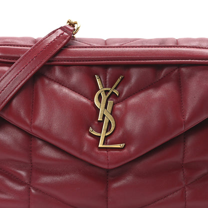 Saint Laurent Lambskin Quilted Small Loulou Puffer Monogram Chain Satchel Red 8 of 10