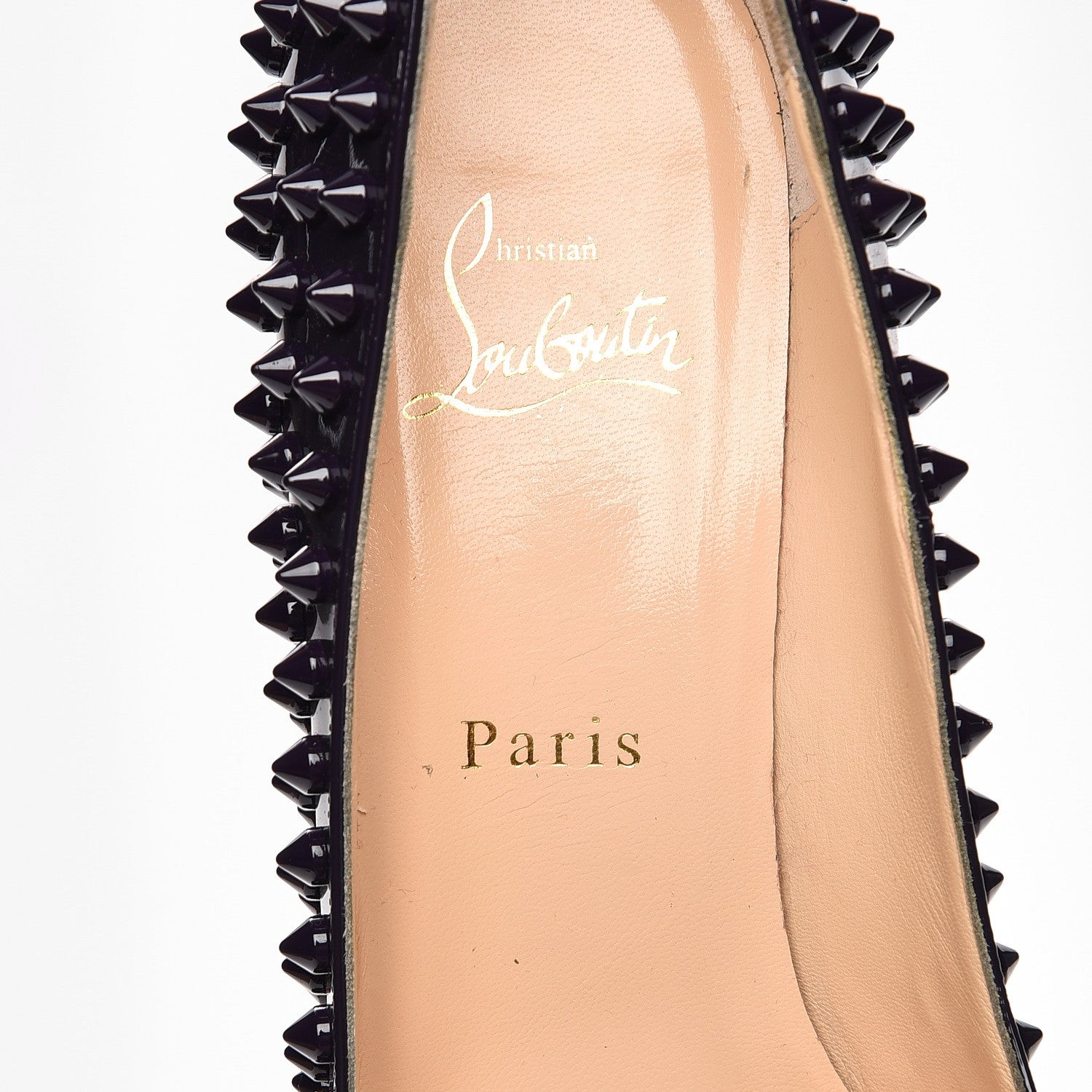 Christian Louboutin Patent Pigalle Spikes 100 Pumps 37.5 Iris 8 of 9