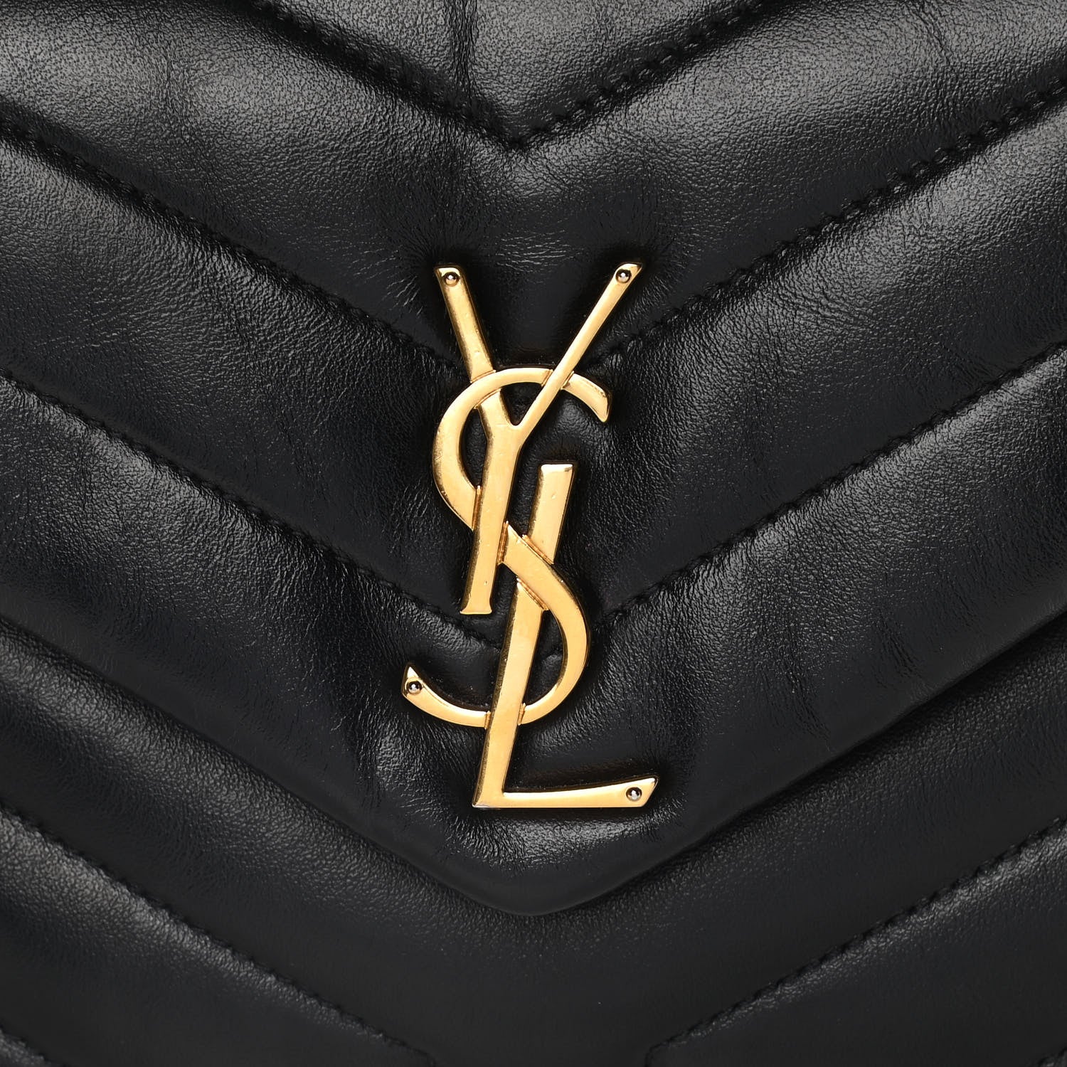 Saint Laurent Calfskin Y Quilted Monogram Small Loulou Chain Satchel Black 16 of 16