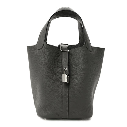 Hermes Taurillon Clemence Picotin Lock 18 PM Gris Meyer 1 of 9