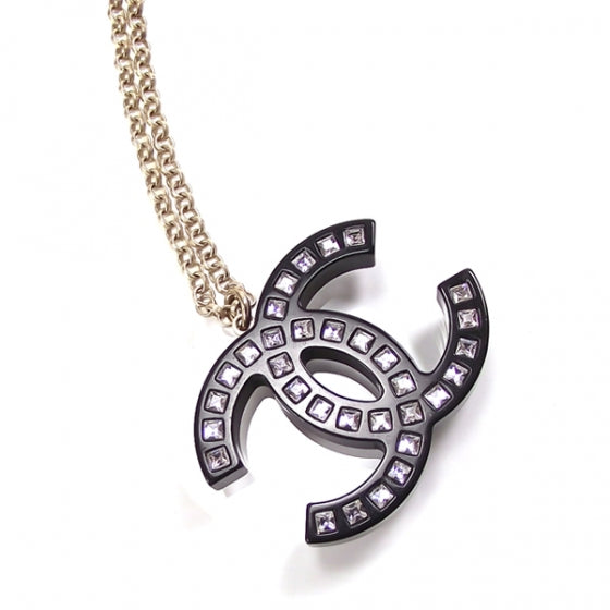 Chanel Crystal CC Necklace Gold 5 of 6