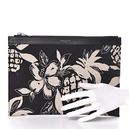 Saint Laurent Canvas Hawaiian Print Zipped Tablet Holder Black 2 of 7