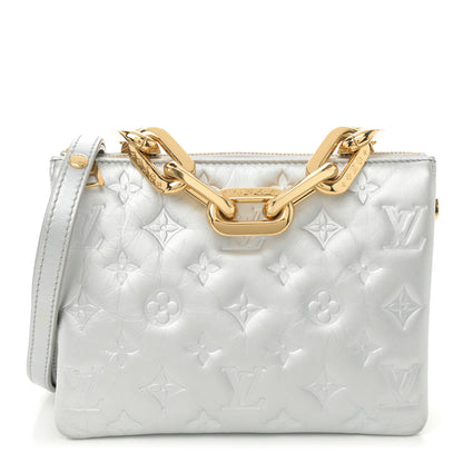 Louis Vuitton Lambskin Embossed Monogram Coussin BB Silver 1 of 11