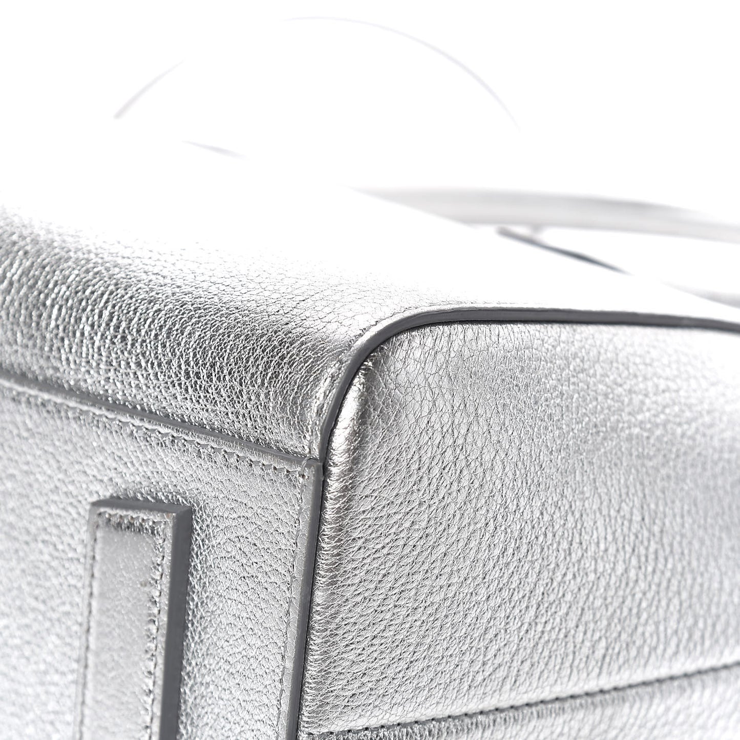 Metallic Sugar Goatskin Small Antigona Silver