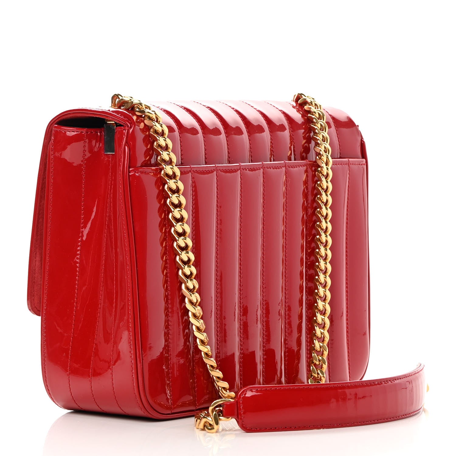 Saint Laurent Patent Matelasse Monogram Large Vicky Chain Bag Rouge Eros 3 of 17