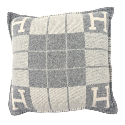 Hermes Wool Cashmere Avalon III Pillow PM Ecru Gris Clair 1 of 3