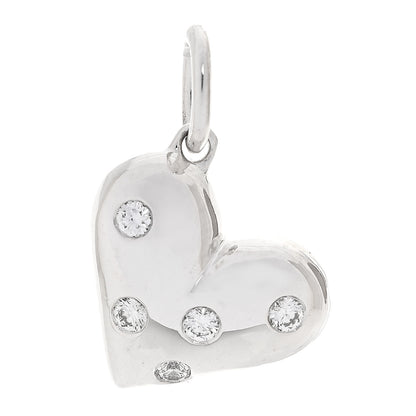 Tiffany Sterling Silver Diamond Etoile Heart Charm 1 of 4