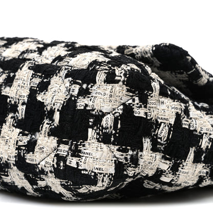 Chanel Tweed Quilted Medium Chanel 19 Flap Black Ecru White 10 of 10