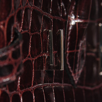 Hermes Shiny Niloticus Crocodile Birkin 30 Chocolate 16 of 25