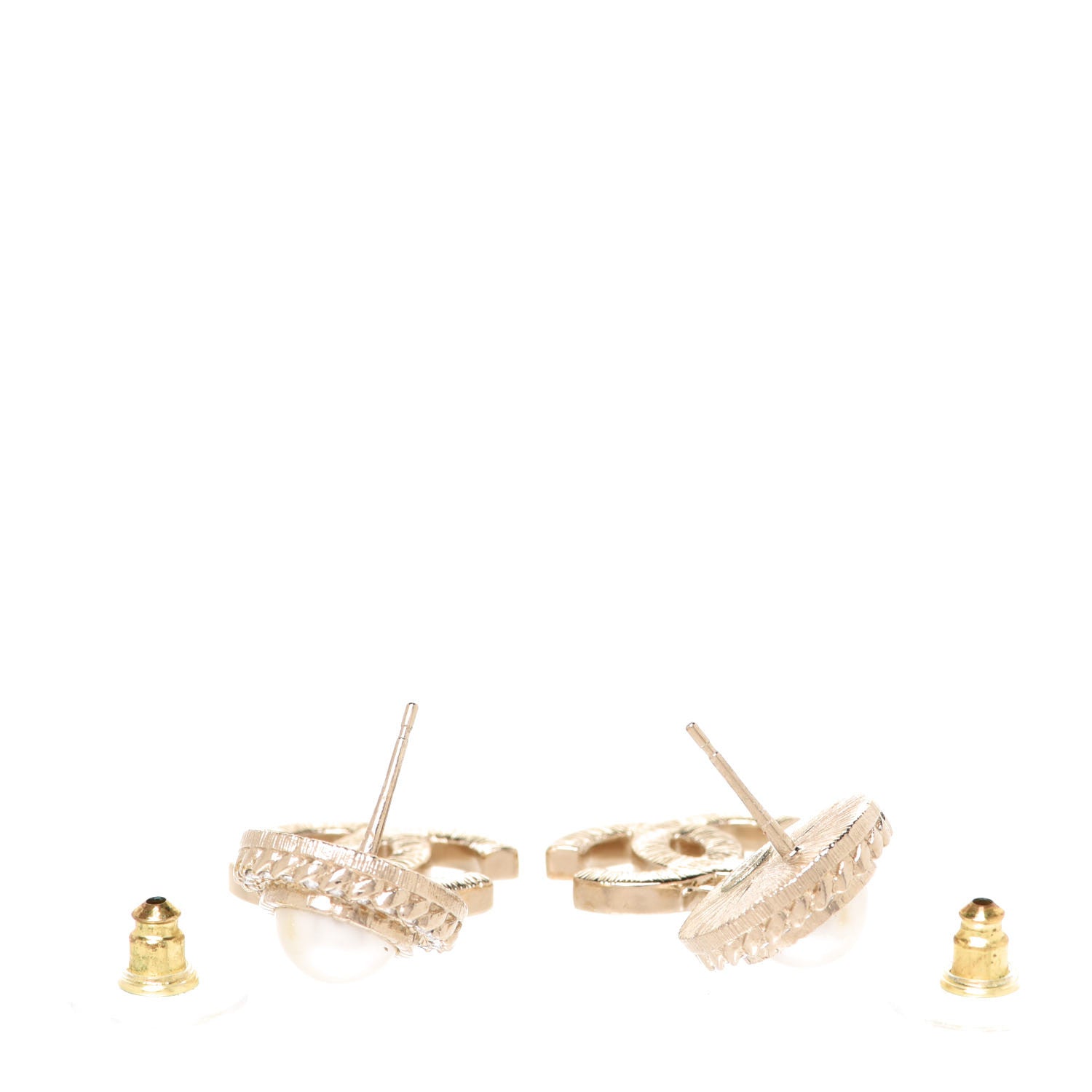 Chanel Crystal Pearl Bow-tiful CC Drop Earrings Gold 3 of 4