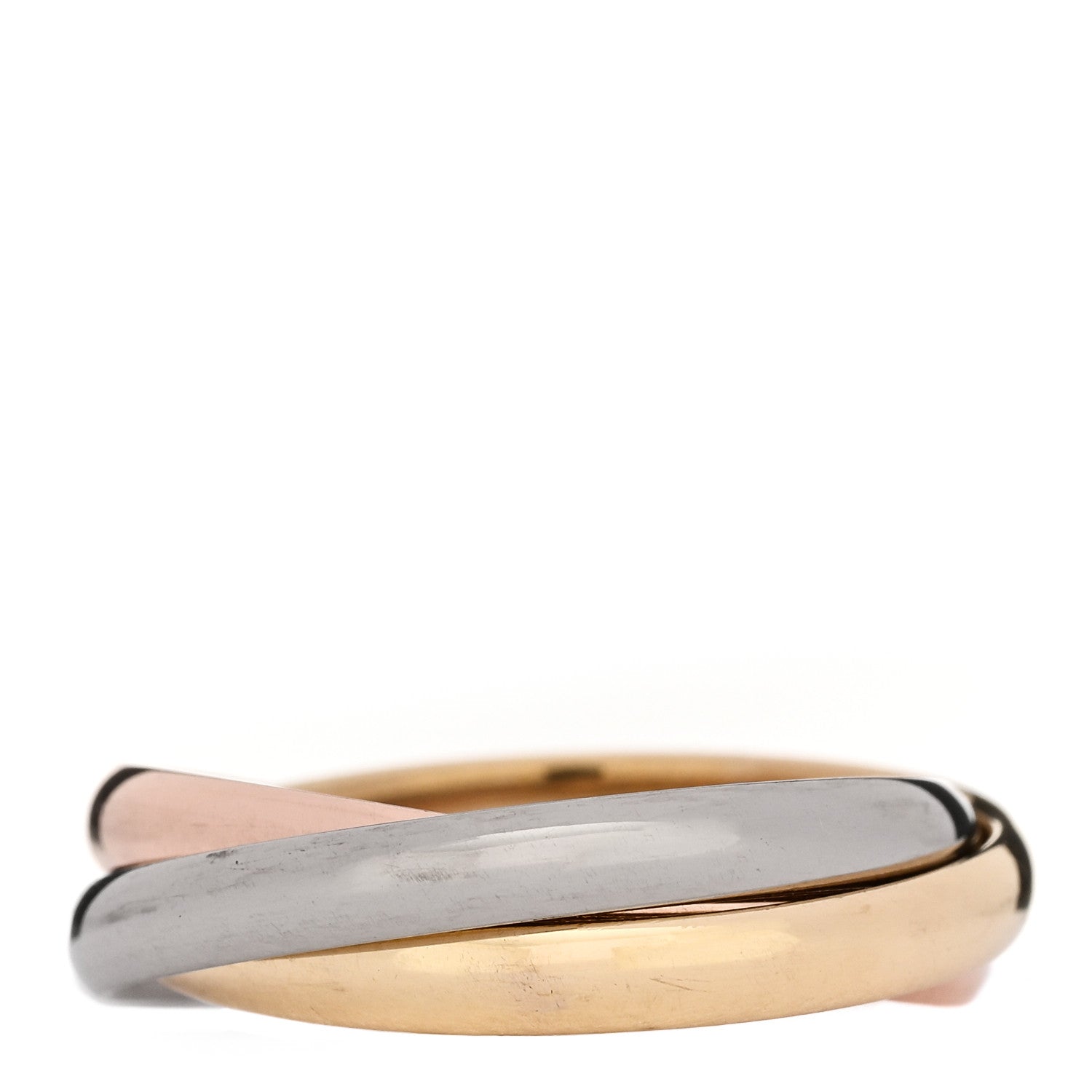 Cartier 18K Pink Yellow White Gold Small Trinity Ring  52 6 3 of 5