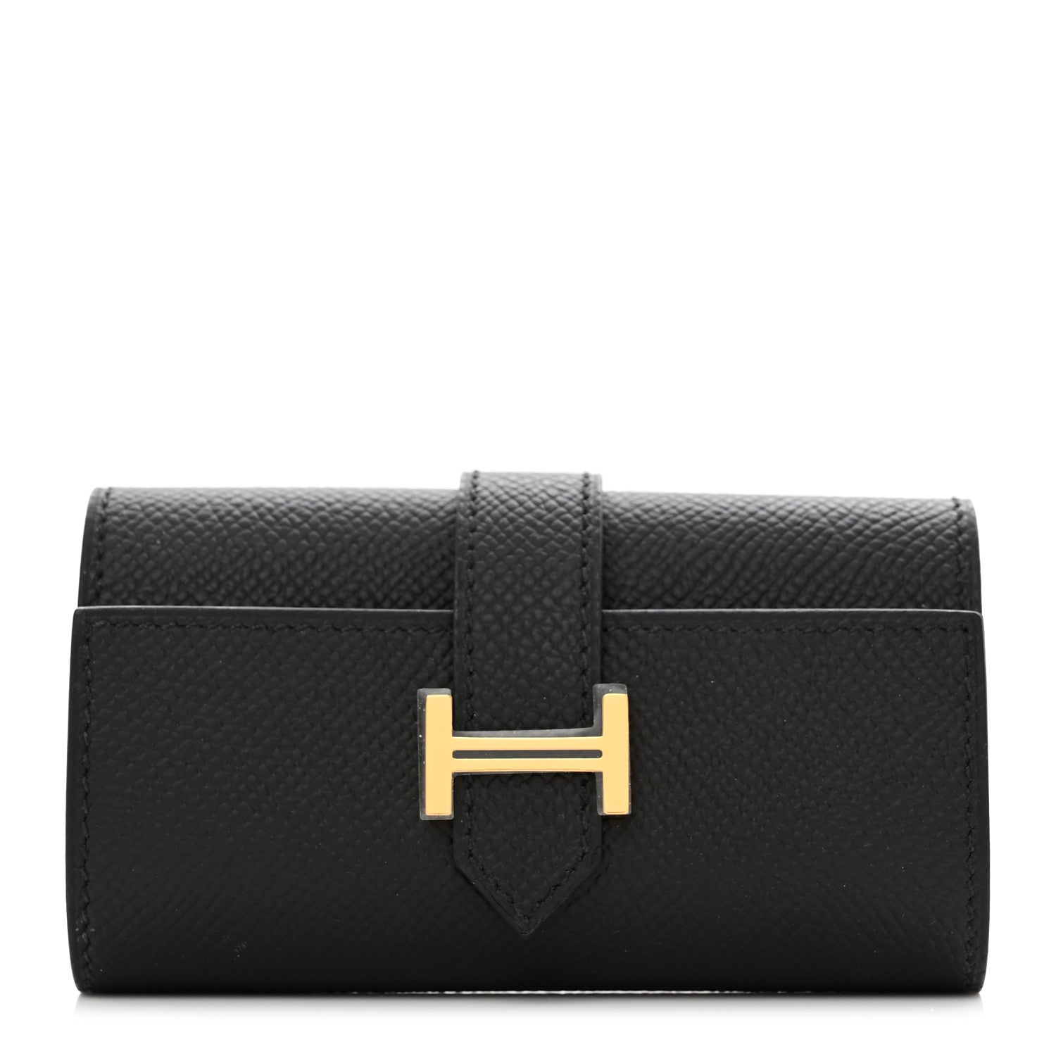 Hermes Epsom Bearn Multicles 4 Key Holder Black 1 of 7