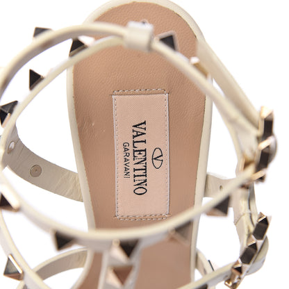 Valentino Garavani Calfskin Rockstud 90mm City Sandals 35.5 White 5 of 7