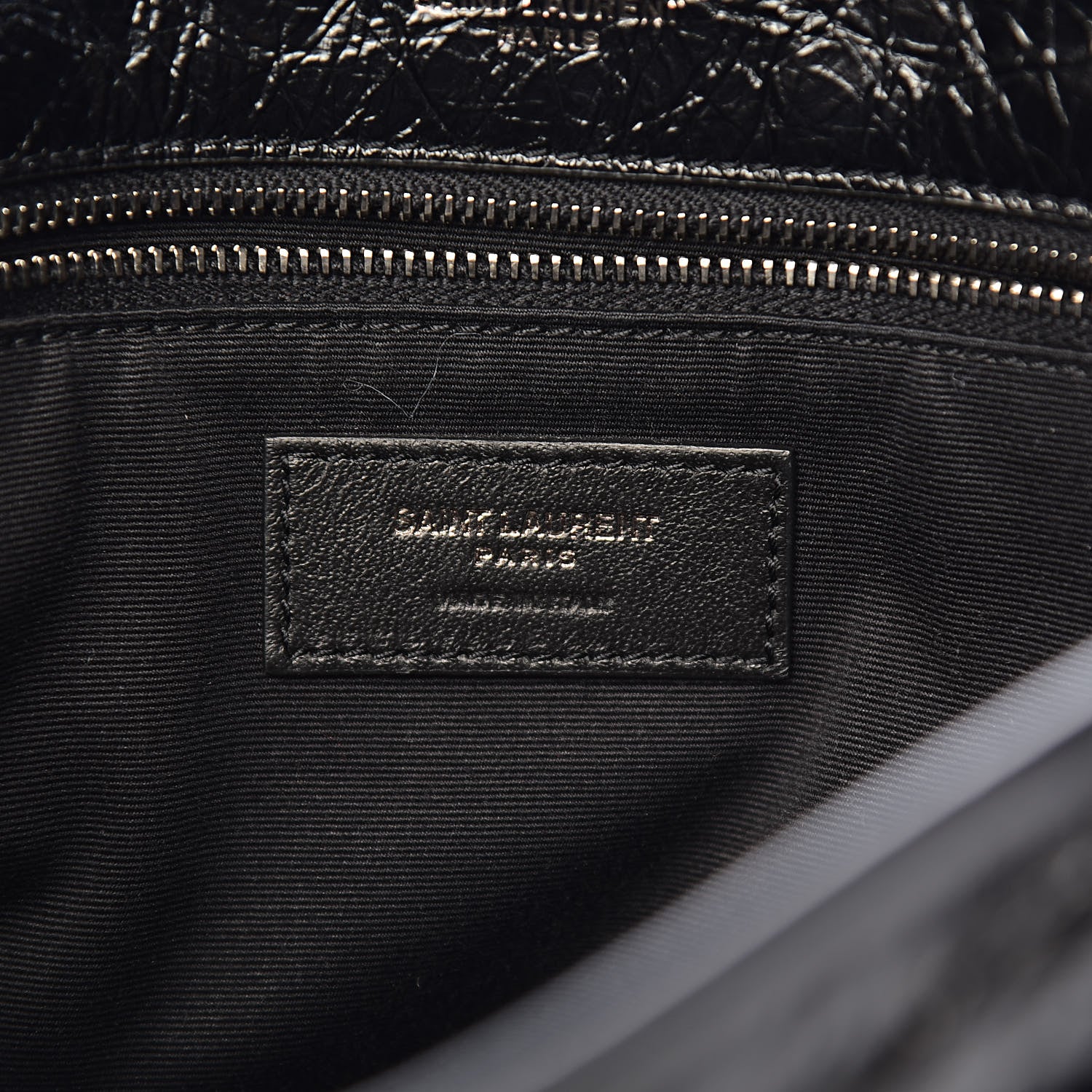 Saint Laurent Crinkled Calfskin Matelasse Monogram Medium Niki Chain Satchel Black 6 of 11