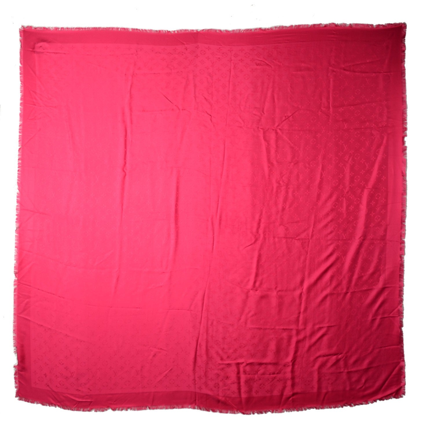 Louis Vuitton Silk Monogram Butterfly Square Shawl Fuchsia 3 of 6