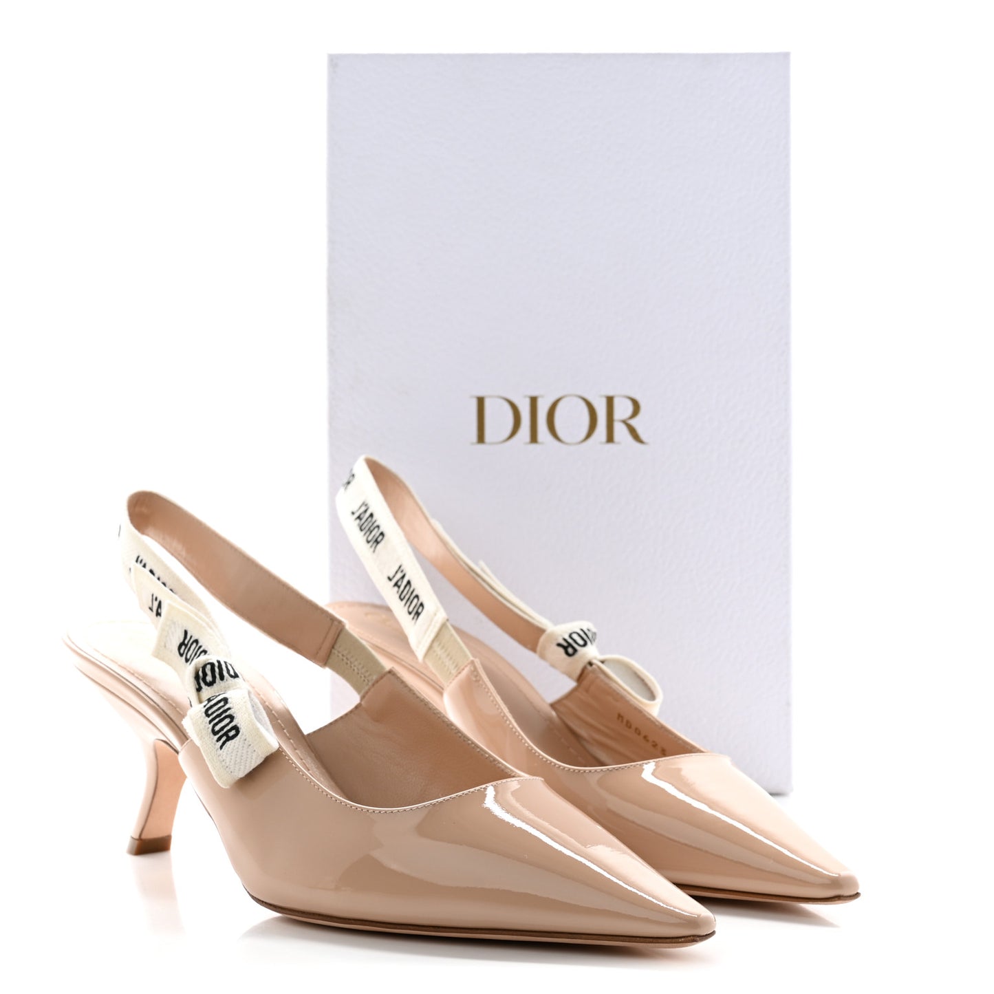Patent Ribbon J'Adior Slingback 65mm Pumps 40.5 Nude