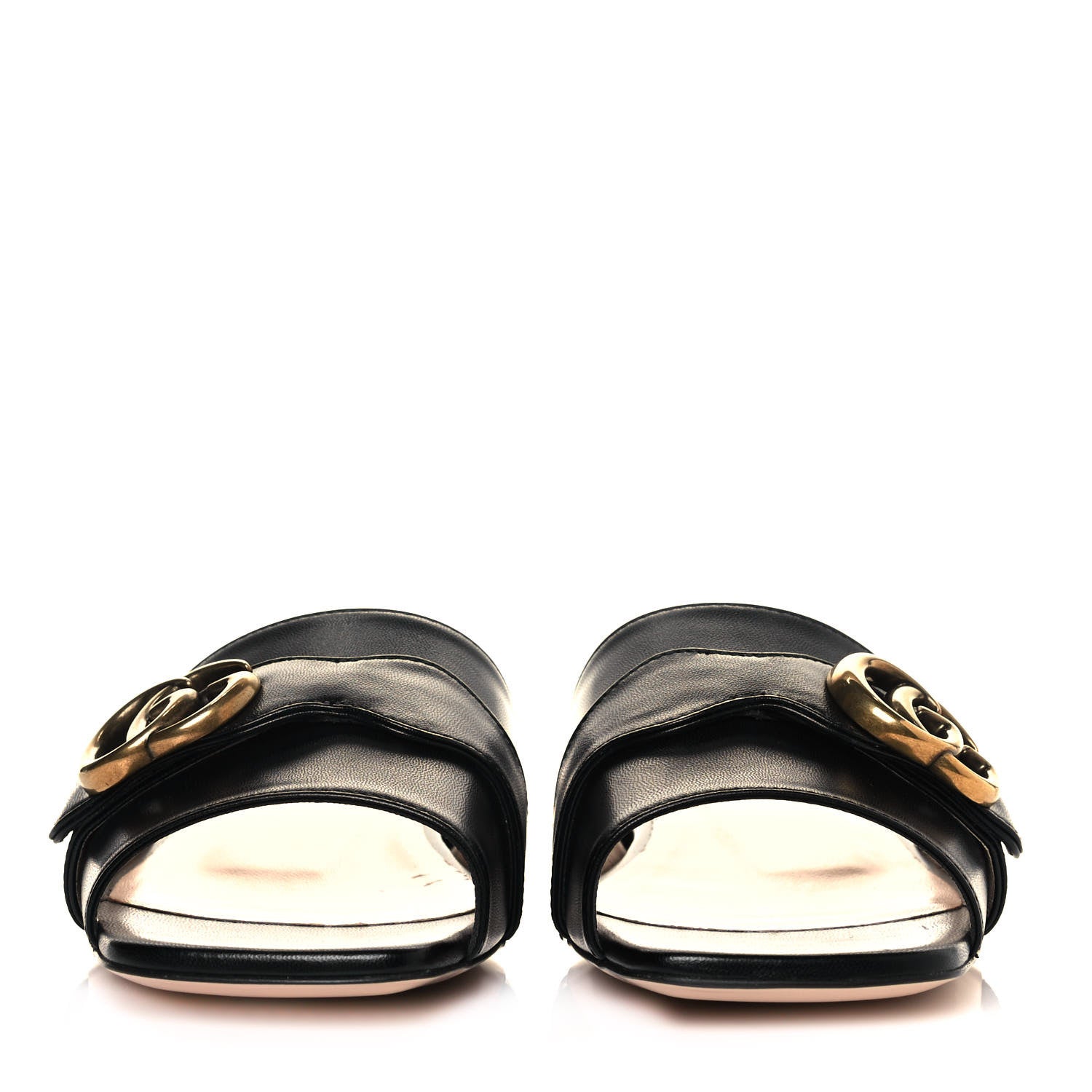 Gucci Malaga Kid GG Marmont Flat Slide Sandals 36 Black 2 of 9