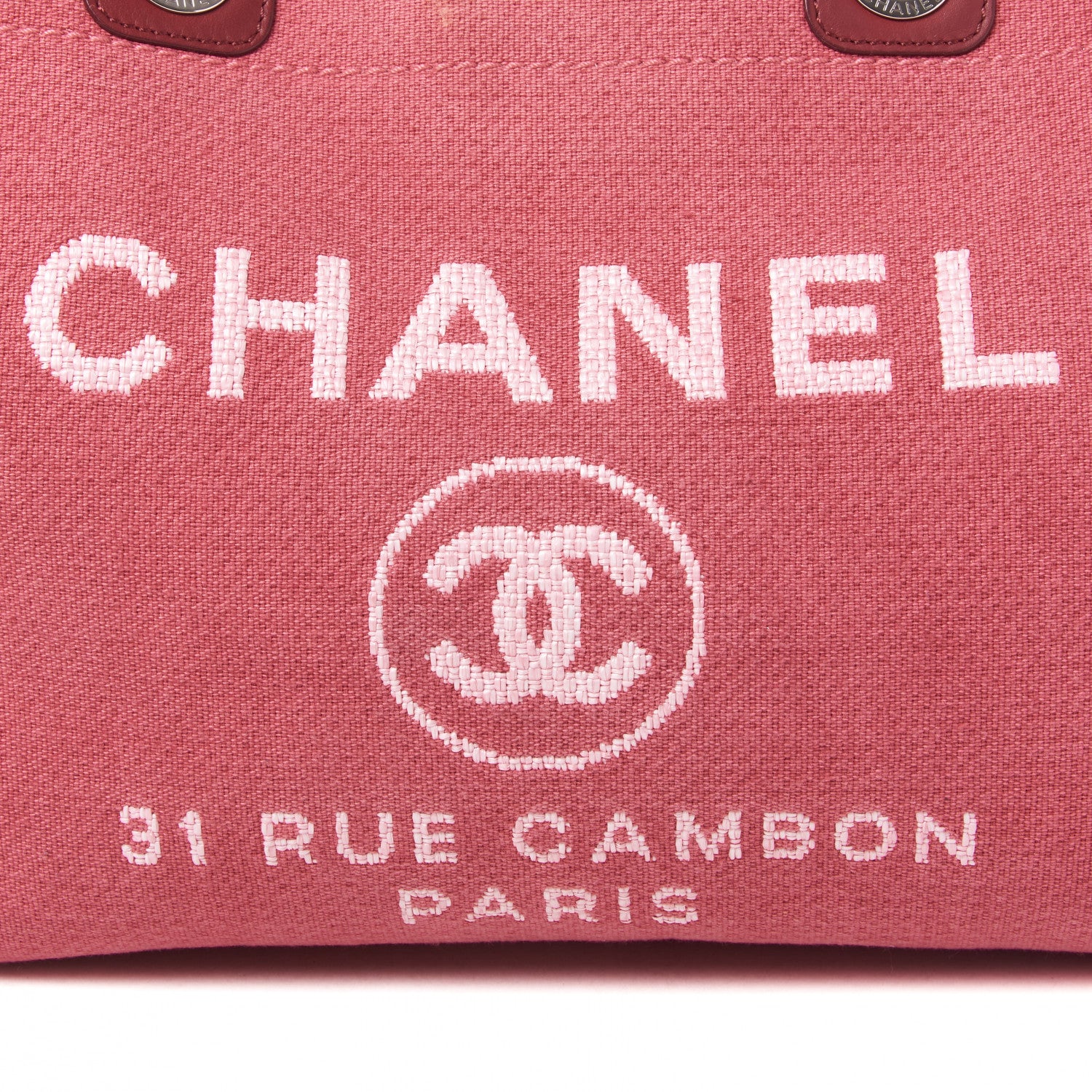 Chanel Canvas Small Deauville Tote Red 7 of 11