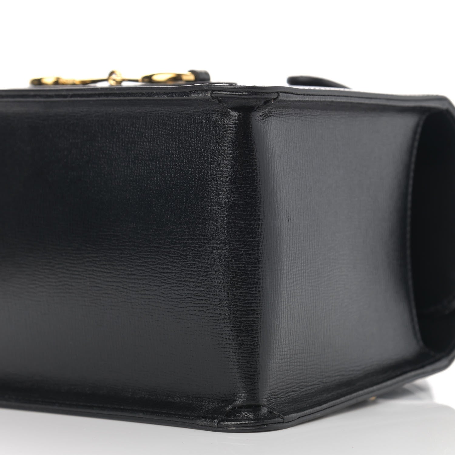 Gucci Textured Calfskin Mini Horsebit 1955 Foldover Top Handle Bag Black 10 of 10