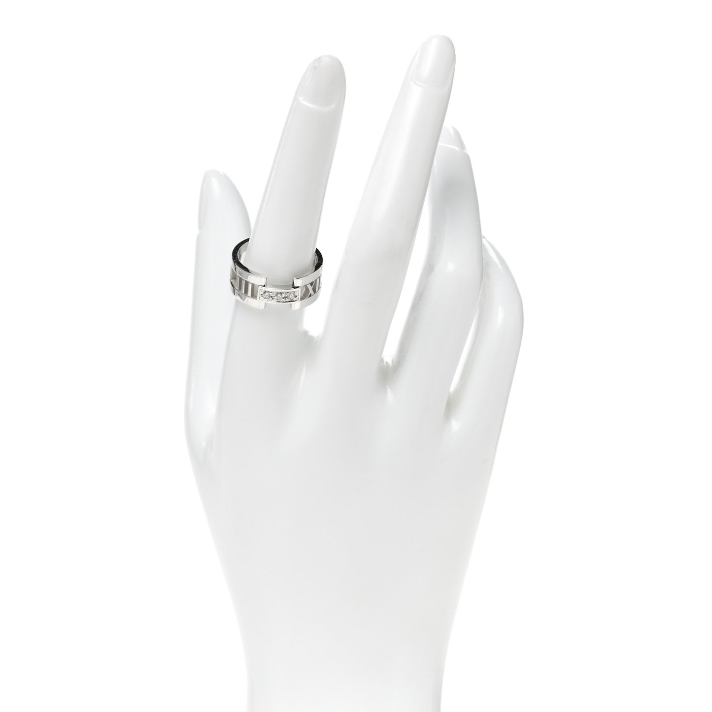 18K White Gold Diamond Open Atlas Ring 57 8