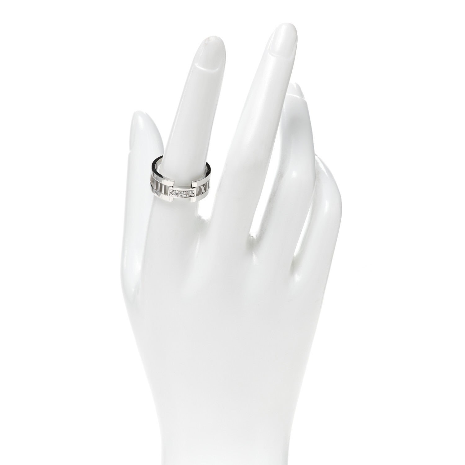 Tiffany 18K White Gold Diamond Open Atlas Ring 57 8 2 of 4
