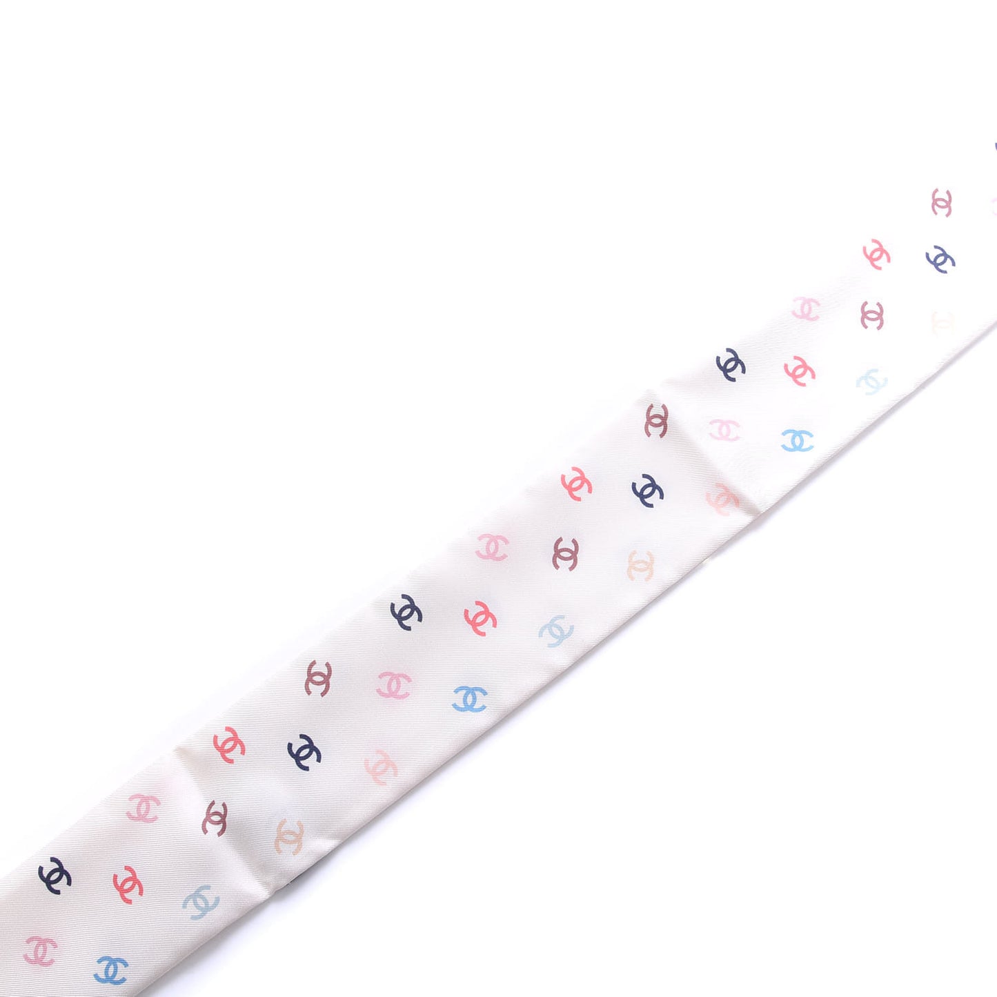 Silk Heart CC Slim Bandeau Scarf Ivory